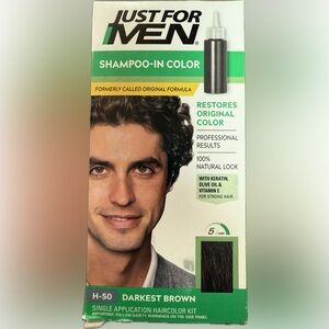 Just For Men Darkest Brown Hair Color Kit | Shampoo-In-Color